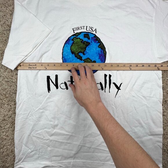 Vintage First USA Earth Naturally White T Shirt XL Short Sleeve Planet Graphic - Picture 5 of 14